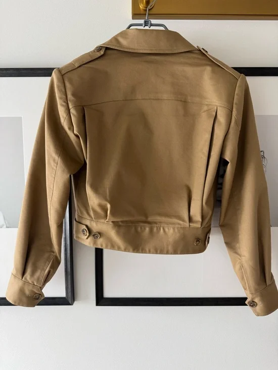 Frame Denim Cropped Utility Jacket - Tan - Picture 5 of 6